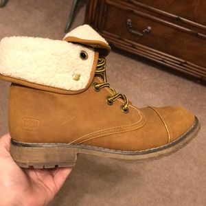 Work boots. No steel toe